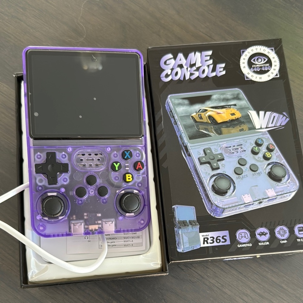 Clear Purple Retro Game Console game boy